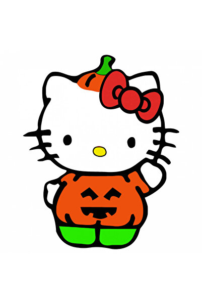 INOVATIX Set de 8 piese, autocolant Hello Kitty de la Helloween, INOVATIX®. 6 cm