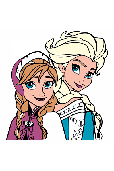 INOVATIX Set de 8 piese, autocolant Frozen Elsa și Anna, INOVATIX®. 6 cm