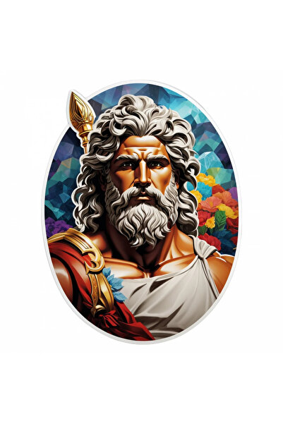 INOVATIX Set de 8 piese, autocolant Zeul grec Heracle, INOVATIX®. 6 cm