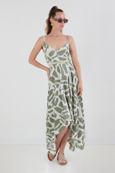 Fulla Moda Φόρεμα με μοτίβο ασύμμετρο κομμένο ύφασμα
