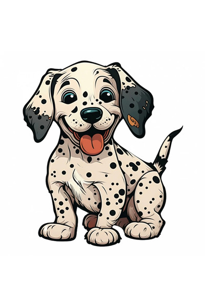 INOVATIX Σετ 8 τεμαχίων, αυτοκόλλητο Χαρούμενος Δαλματίας, INOVATIX®. 6 εκ.