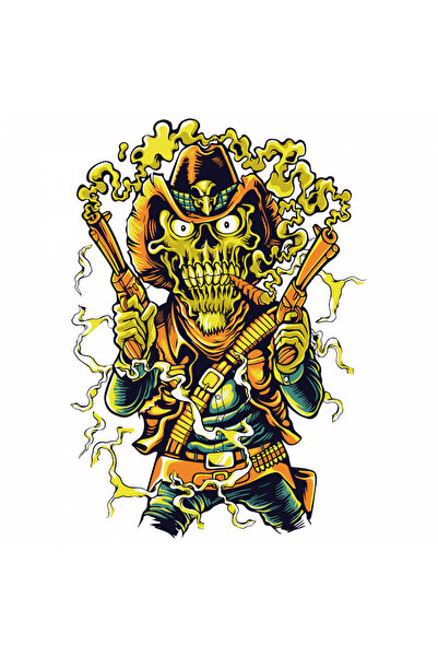 INOVATIX Set of 8 pieces, Cowboy skull sticker, INOVATIX®. 6 cm