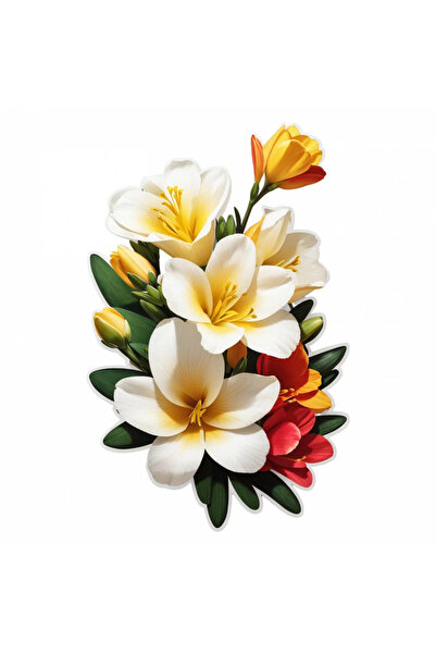 INOVATIX Set de 8 autocolante cu flori de frezie, INOVATIX®. 6 cm