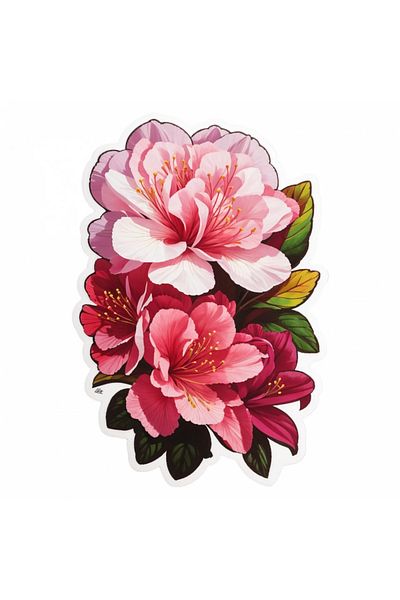 INOVATIX Set de 8 autocolante buchet de azalee, INOVATIX®. 6 cm