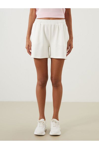 LC Waikiki Koor White Women's Shorts with Elastic Waist