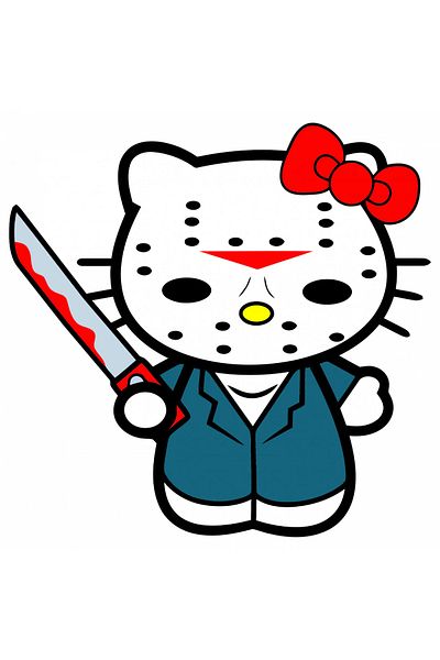 INOVATIX Set de 8 piese, autocolant Hello Kitty măcelar, INOVATIX®. 6 cm