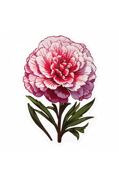 INOVATIX Set de 8 bucăți, autocolant garoafă cu frunze, INOVATIX®. 6 cm