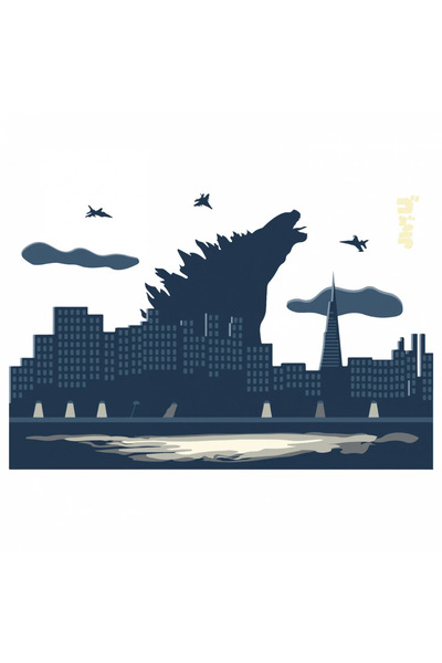 INOVATIX Set de 8 piese, autocolant Godzilla în oraș, INOVATIX®. 6 cm