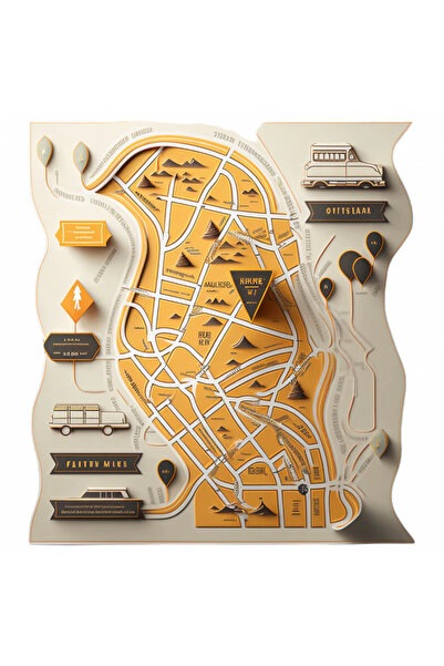 INOVATIX Set de 8 autocolante cu hartă stradală, INOVATIX®. 6 cm