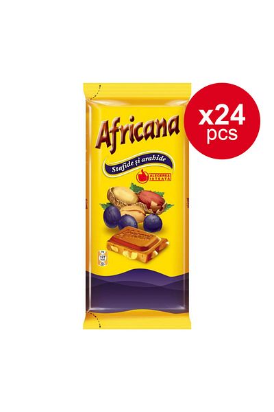 Africana Ciocolată africană cu arahide și stafide 80 g