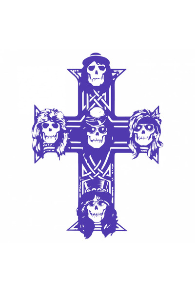 INOVATIX Set de 8 autocolante cu cruce și craniu Guns N' Roses, INOVATIX®. 6 cm