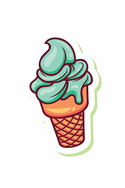 INOVATIX Set de 8 piese, autocolant înghețată la cornet, INOVATIX®. 6 cm