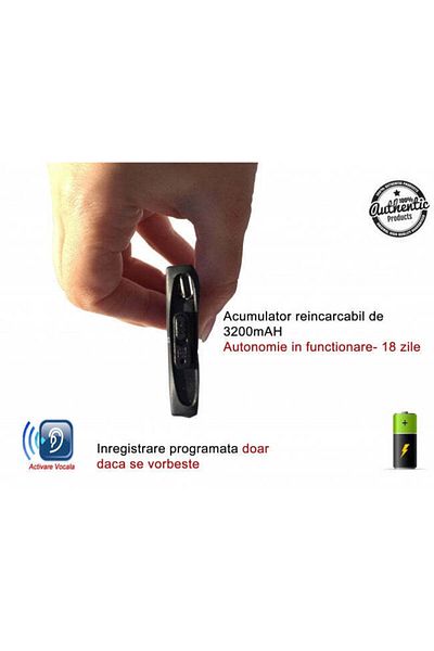 Minitechnics Professional Voice Recorder: Selective Voice Detection, 4GB Memory & 3200mAh Battery for 18 Days