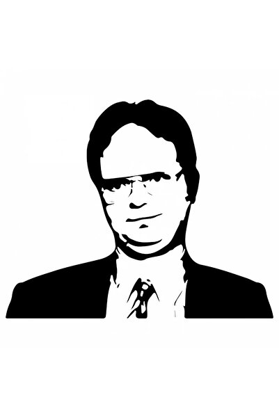 INOVATIX Set de 8 piese, autocolant Dwight Schrute de la The Office, INOVATIX®. 6 cm