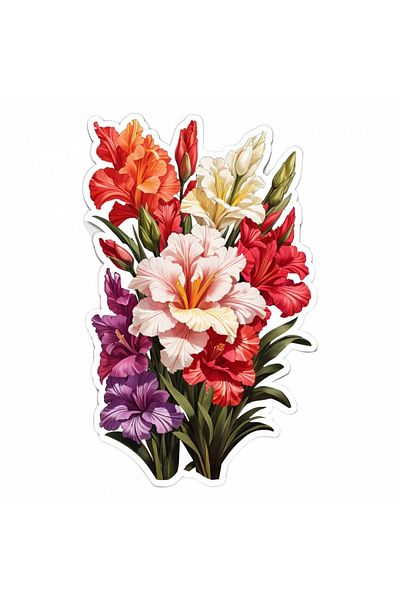 INOVATIX Set de 8 autocolante buchet de gladiole, INOVATIX®. 6 cm