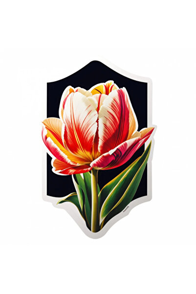 INOVATIX Set de 8 piese, autocolant lalea cu frunze, INOVATIX®. 6 cm