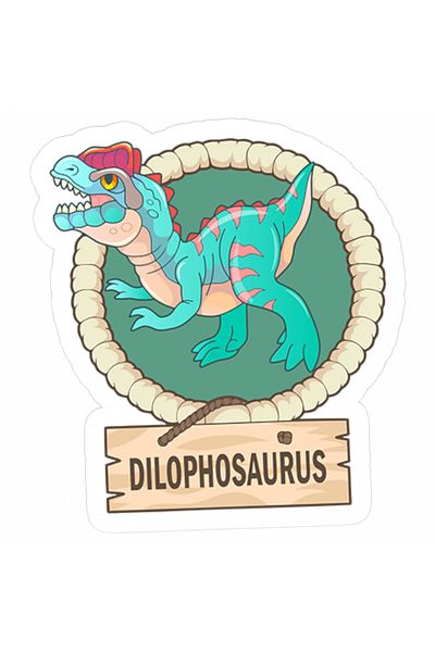 INOVATIX Set de 8 piese, autocolant dinozaur Dilophosaurus, INOVATIX®. 6 cm