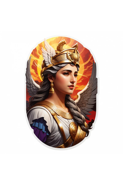 INOVATIX Set de 8 piese, autocolant Zeița Atena cu cască, INOVATIX®. 6 cm