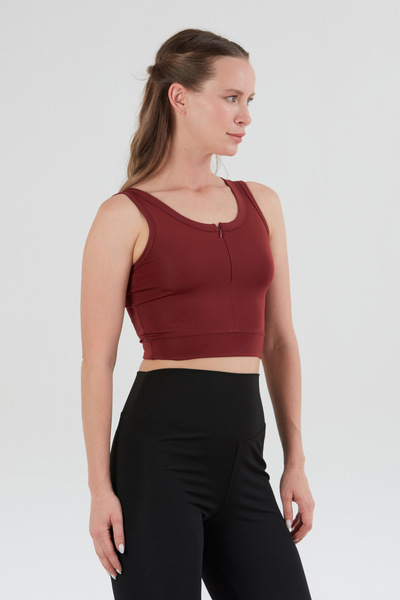 Fulla Moda Basic Front Zipper Crop Body