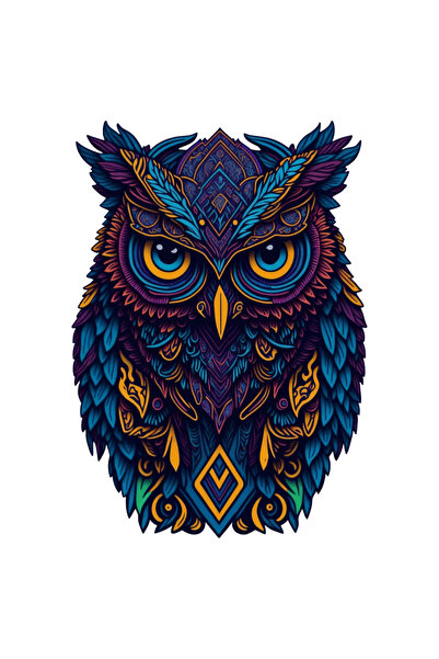 INOVATIX Set de 8 piese, autocolant bufniță Buf buf, INOVATIX®. 6 cm