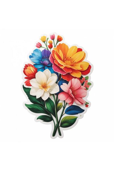 INOVATIX Set de 8 piese, autocolant buchet de flori Consolida, INOVATIX®. 6 cm