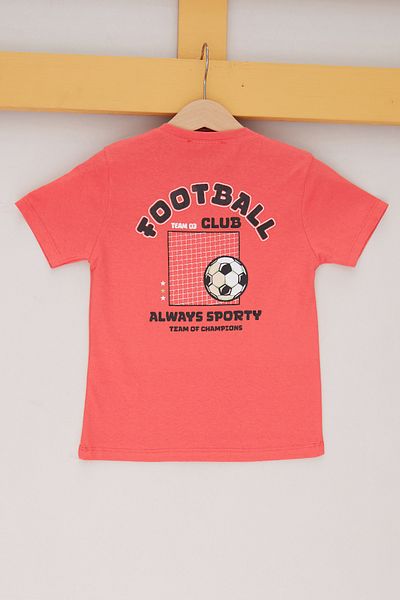 Fulla Moda 100% Cotton Front and Back Football Club Printed Boys' T-Shirt