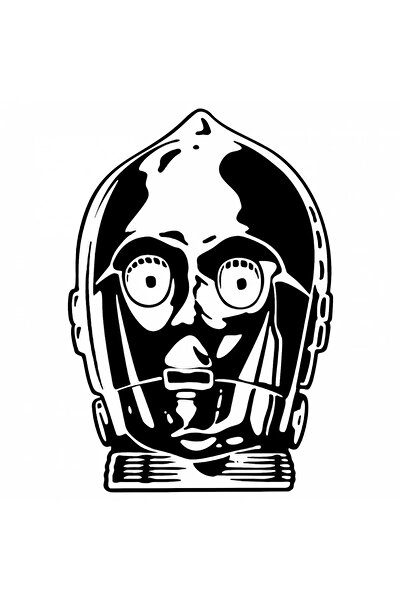 INOVATIX Set de 8 piese, autocolant Druid C3PO Star Wars, INOVATIX®. 6 cm