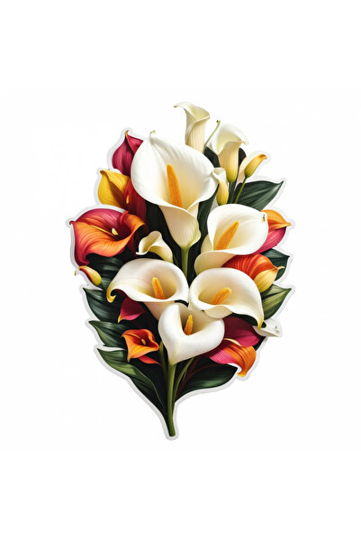 INOVATIX Set de 8 autocolante buchet de crini cale, INOVATIX®. 6 cm