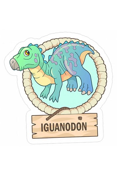 INOVATIX Set de 8 autocolante cu dinozaur Iguanodon, INOVATIX®. 6 cm