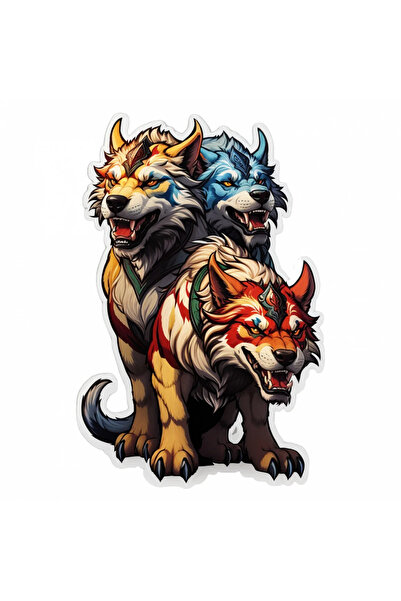 INOVATIX Set de 8 piese, Grup de stickere de la Cerberus, INOVATIX®. 6 cm