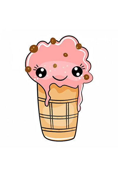 INOVATIX Set de 8 piese, autocolant înghețată de căpșuni și fulgi de ciocolat...