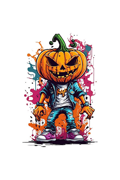 INOVATIX Set de 8 piese, autocolant băiat cu mască de dovleac, INOVATIX®. 6 cm