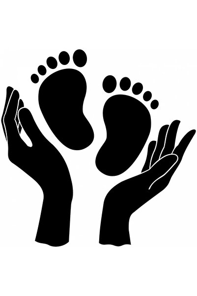 INOVATIX Set de 8 autocolante cu picioarele bebelușului, INOVATIX®. 6 cm