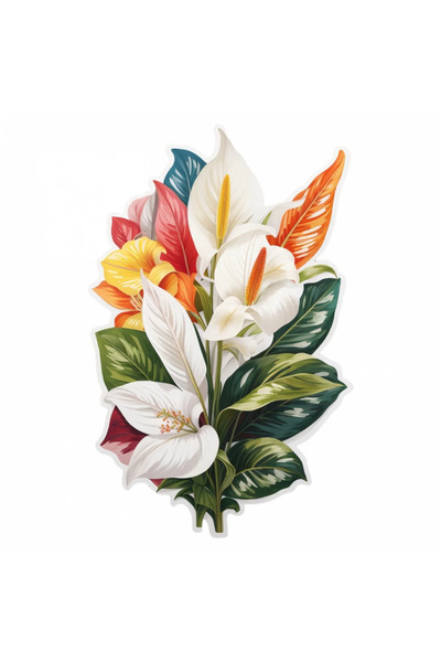 INOVATIX Set de 8 bucăți, autocolant cu floarea crinului păcii, INOVATIX®. 6 cm