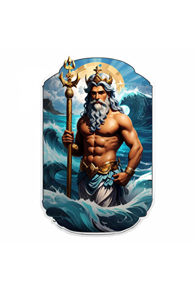 INOVATIX Σετ 8 τεμαχίων, Αυτοκόλλητο με τον Έλληνα Θεό Ποσειδώνα με σκήπτρο, ...