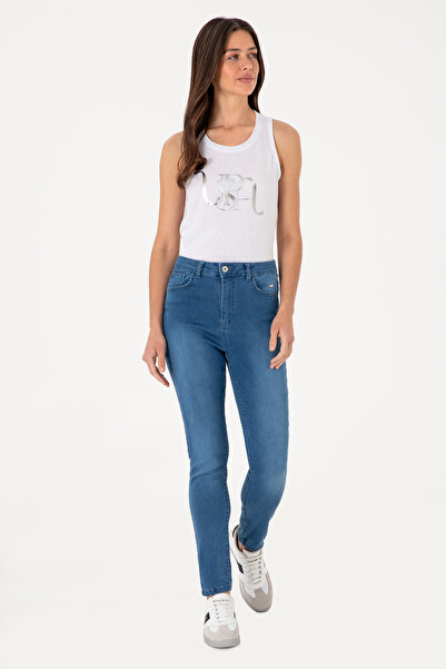 U.S. Polo Assn. Kadın Açık Mavi Skinny High Waist Fit Jean Pantolon 50297559-...