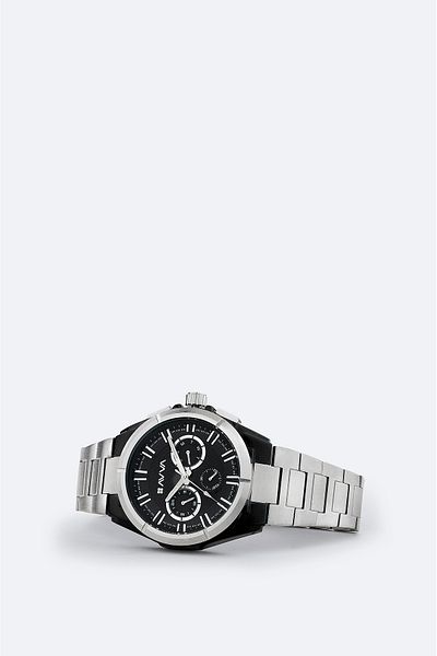 Avva Men's Black Metal Watch B009036