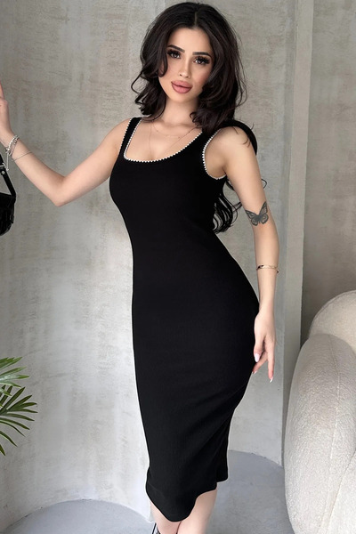 Jooy Rochie din bumbac 100% cu bretele groase cu detaliu de broderie