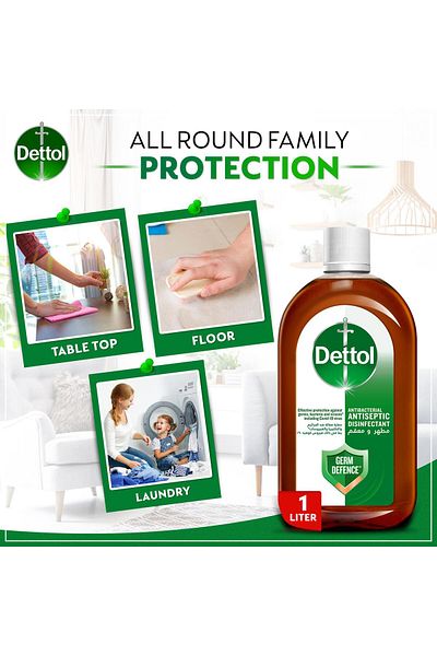 Dettol Antiseptic Disinfectant Liquid Value Pack 2 X 1 Litre Kills 99.9% Germs, Multi-purpose Hygiene