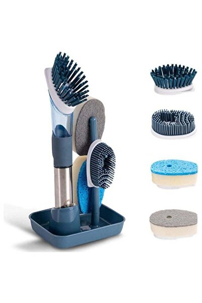 Arabest مجموعة فرشاة الأطباق الموزعة بالصابون، فرشاة تنظيف المطبخ للأطباق وال...