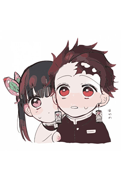 INOVATIX Set de 8 piese, autocolant anime Demon Slayer Kanao X Tanjiro, INOVATIX®. 6 cm