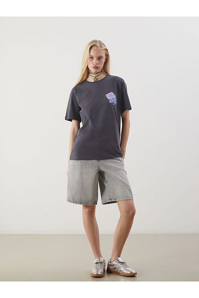 LC Waikiki Crew Neck Stitch Printed Women's T-Shirt