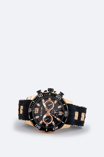 Avva Men's Black Silicone Watch B009033
