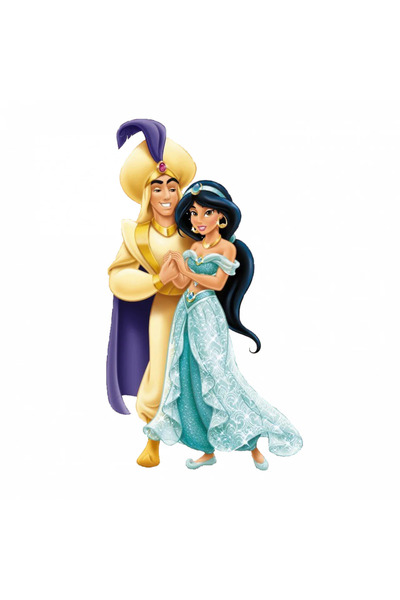 INOVATIX Set de 8 piese, autocolant Prințesa Jasmine și Aladdin, INOVATIX®. 6 cm