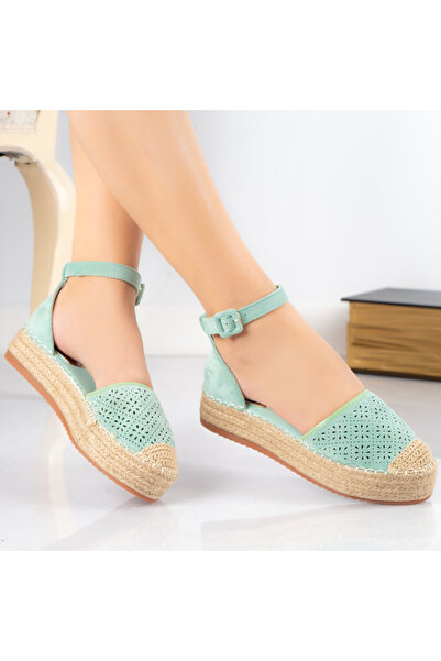 Botinelli Women's green espadrilles made of -leather suede klavi, 39