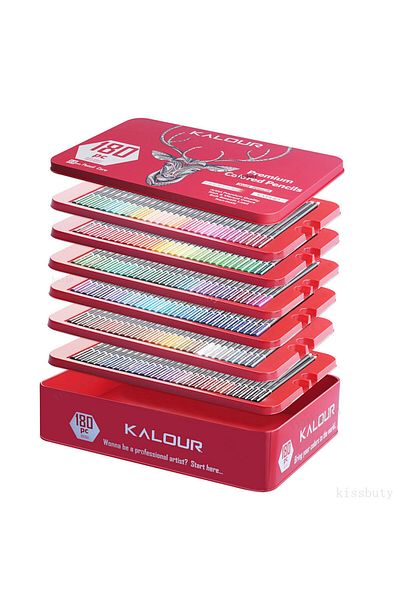 Choice 180 Oil -RED KALOUR 180 Colors Professional Colored Pencils Set Fine Art Drawing Non-toxic Oil Penci