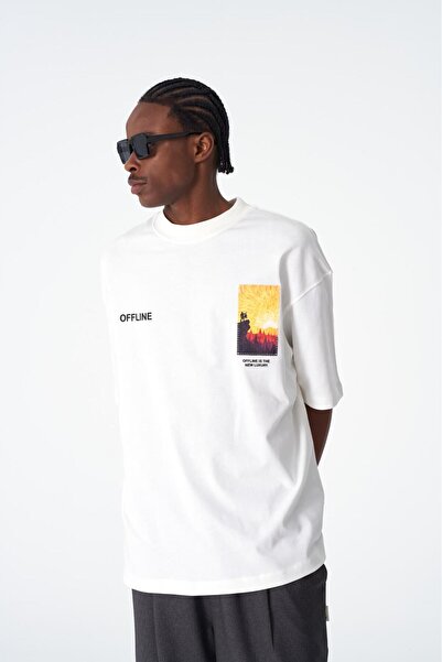 CANMODA Oversize Landscape T-Shirt – 100% Cotton – White