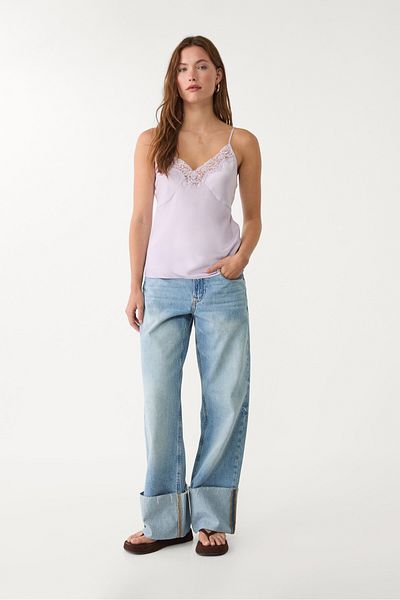 Stradivarius Glossy lace top