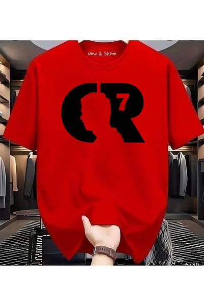 New Shine In Cart 6 and Above Purchases Get 1 T-Shirt as a Gift - Cr Black Printed Oversize T-Shirt