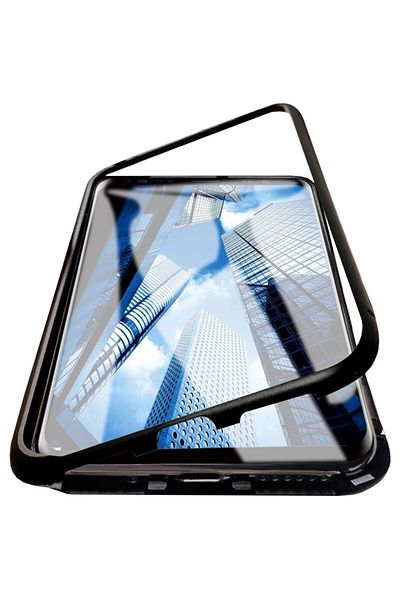 OEM Husă de protecție 360°, Nytrogel, compatibilă cu Samsung Galaxy S10, magnetică, folie spate din sticlă, neagră